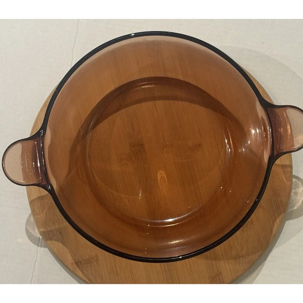 Corning Ware Visions Amber Glass Cookware 4.5L Dutch Oven Stock Pot Pyrex Lid